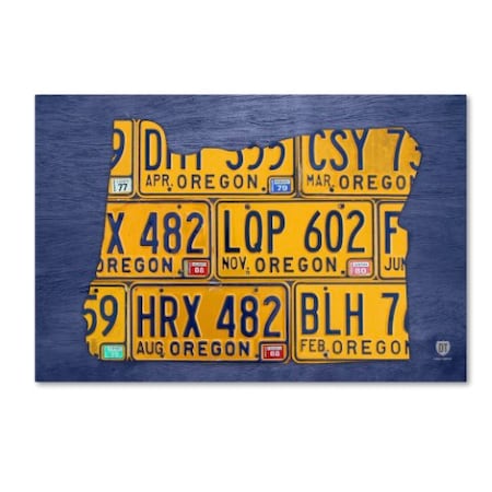 Design Turnpike 'Oregon License Plate Map' Canvas Art,12x19